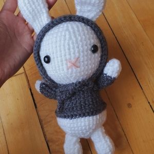 Handmade Crocheted Bunny with Hoodie